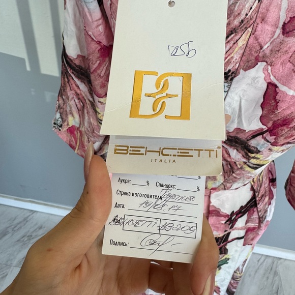 Bechetti- floral maxi dress made in Italy V3-3 - Picture 4 of 7